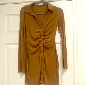 Collared nude mini dress